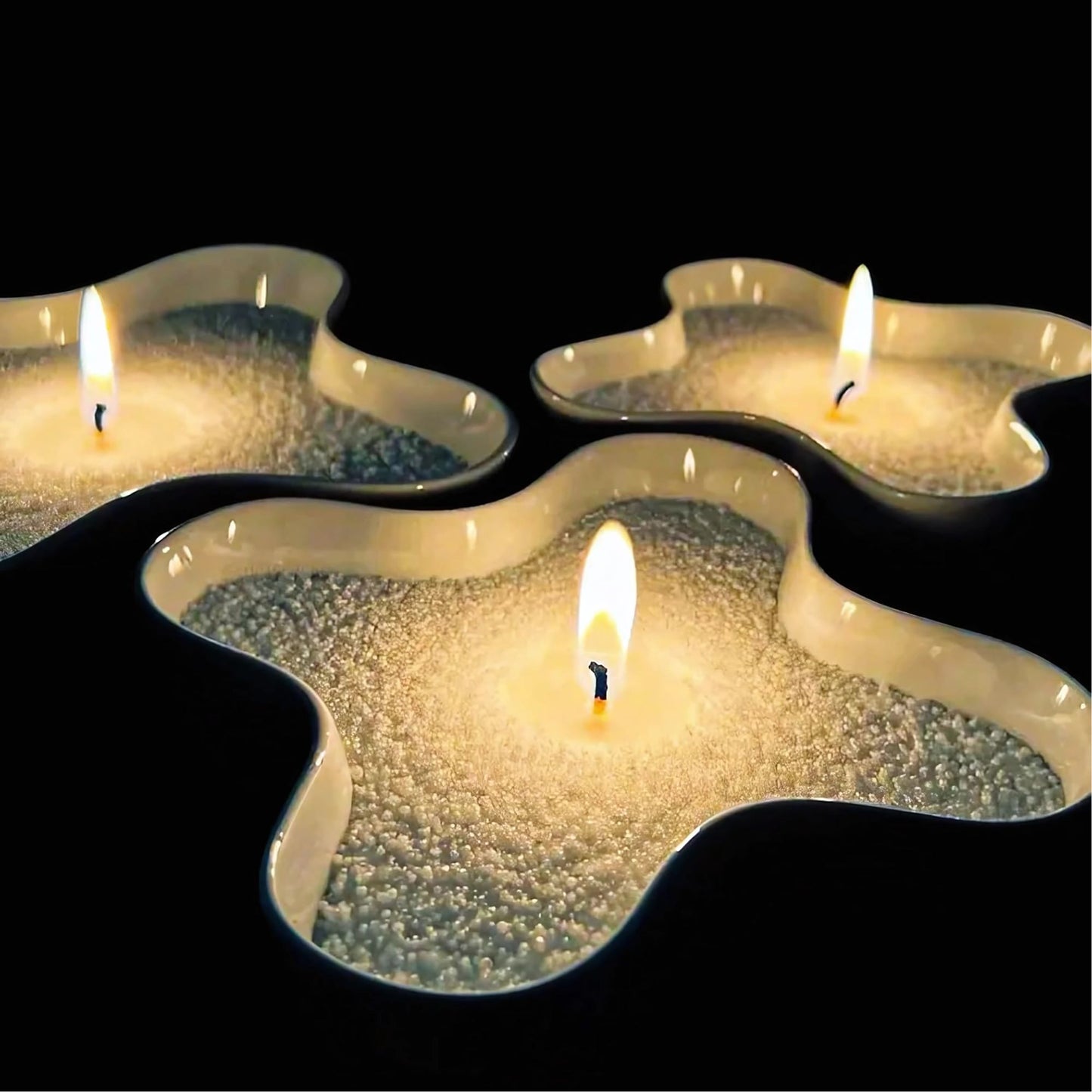 Snow Pearled Candles