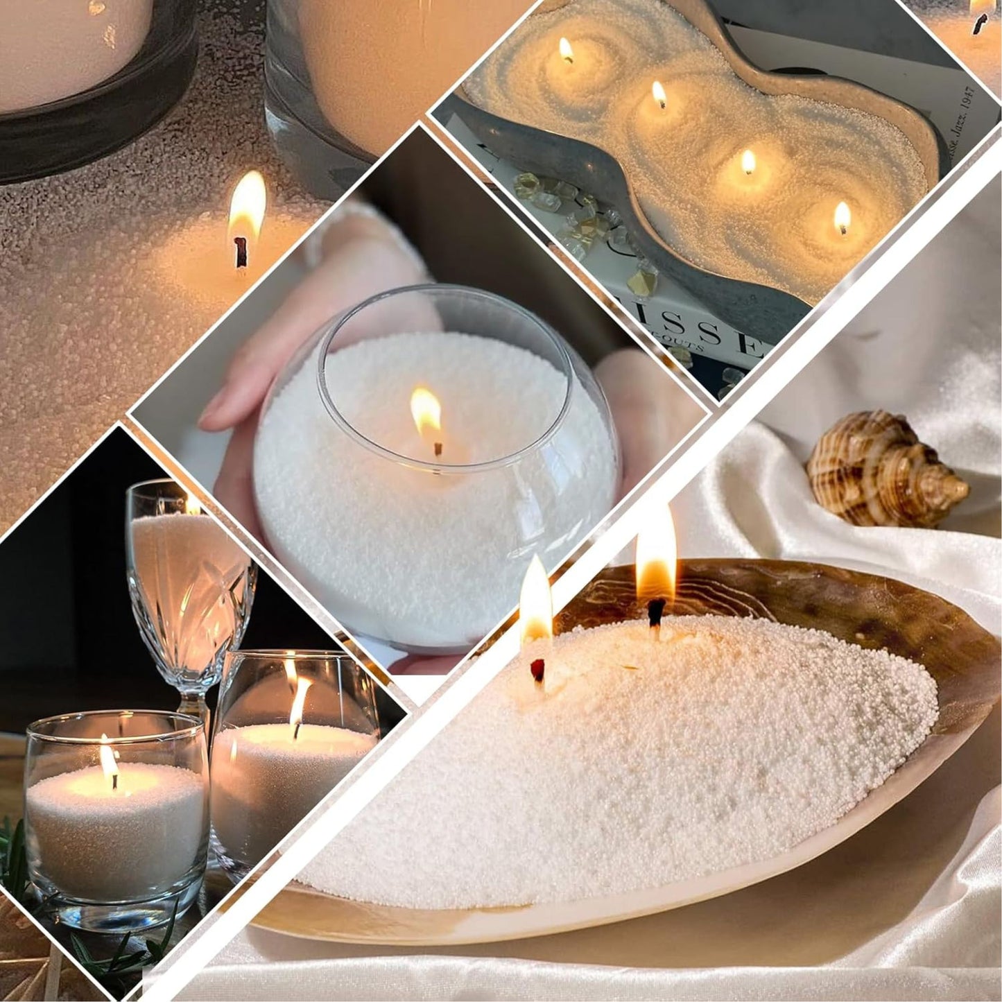 Snow Pearled Candles