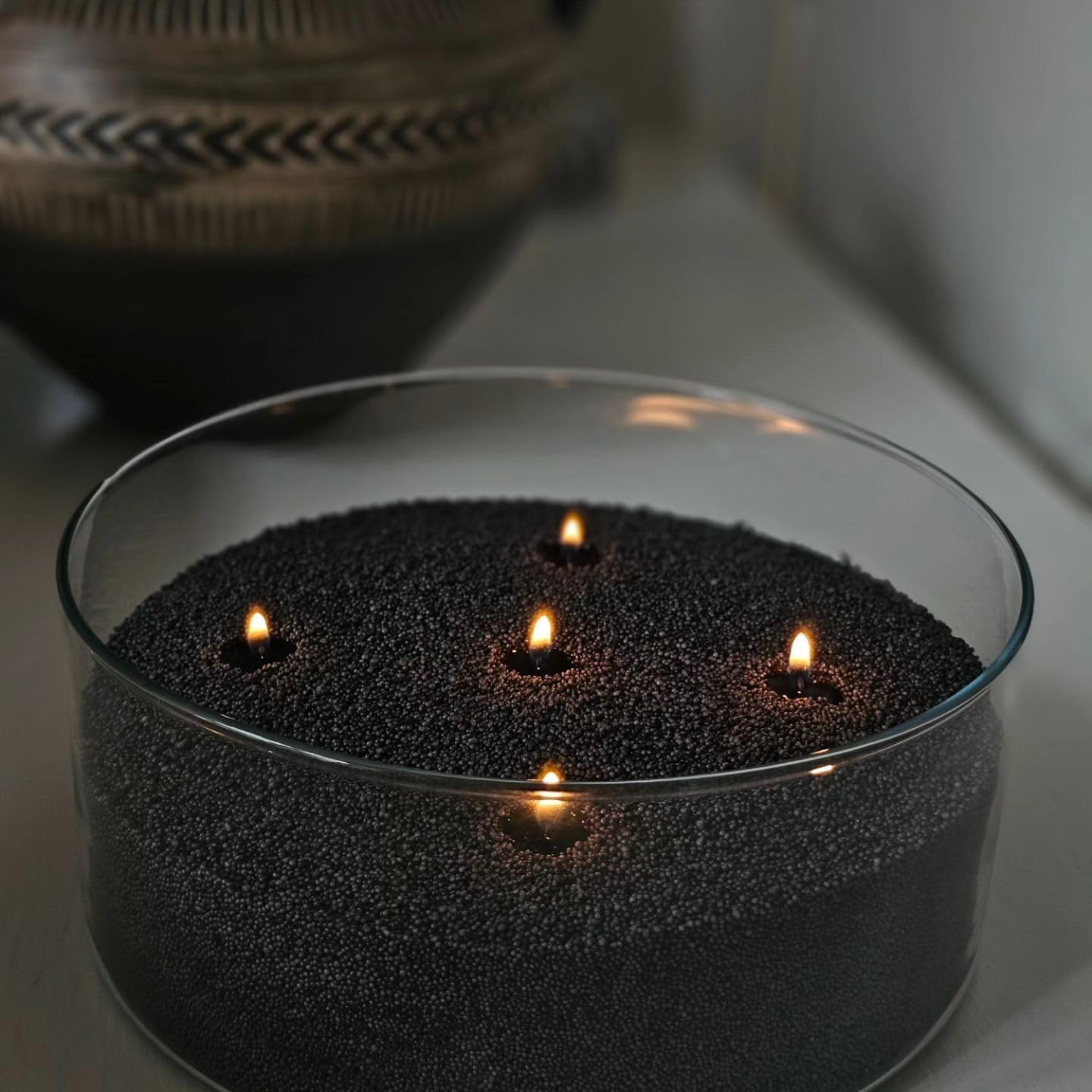 Snow Pearled Candles